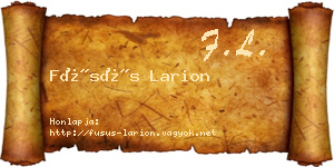 Füsüs Larion névjegykártya