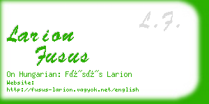 larion fusus business card